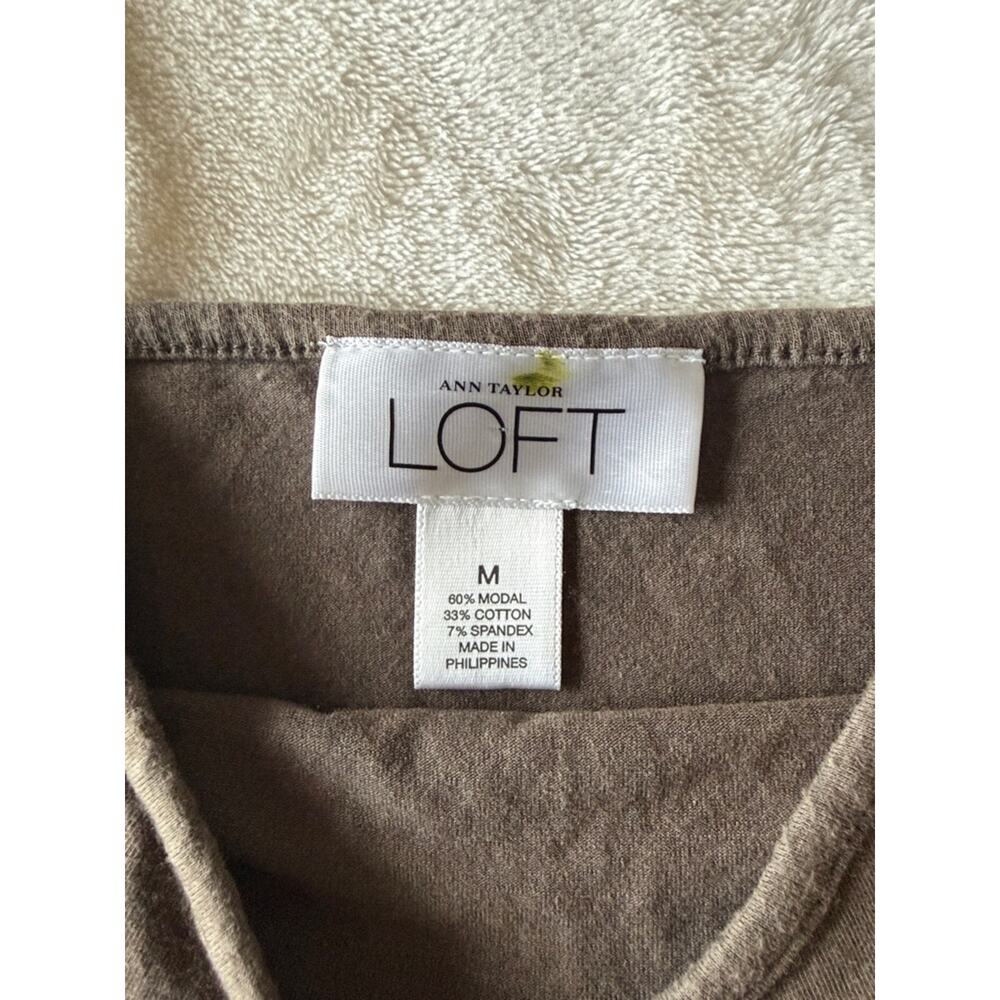 Loft Ann Taylor Taupe brown camisole tank top adjustable spaghetti strap Vneck M - Picture 3 of 4